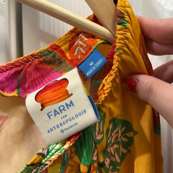 Farm Rio x Anthropologie one shoulder tropical dress size medium - Picture 3 of 5